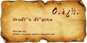 Orsós Ágota névjegykártya