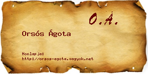 Orsós Ágota névjegykártya