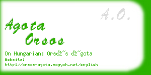 agota orsos business card